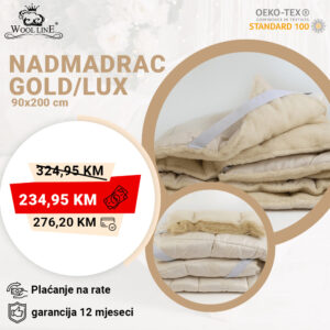 Nadmadrac Gold/Lux - Pamuk i Ovčja Vuna | Višesezonski Komfor - Wool-Line